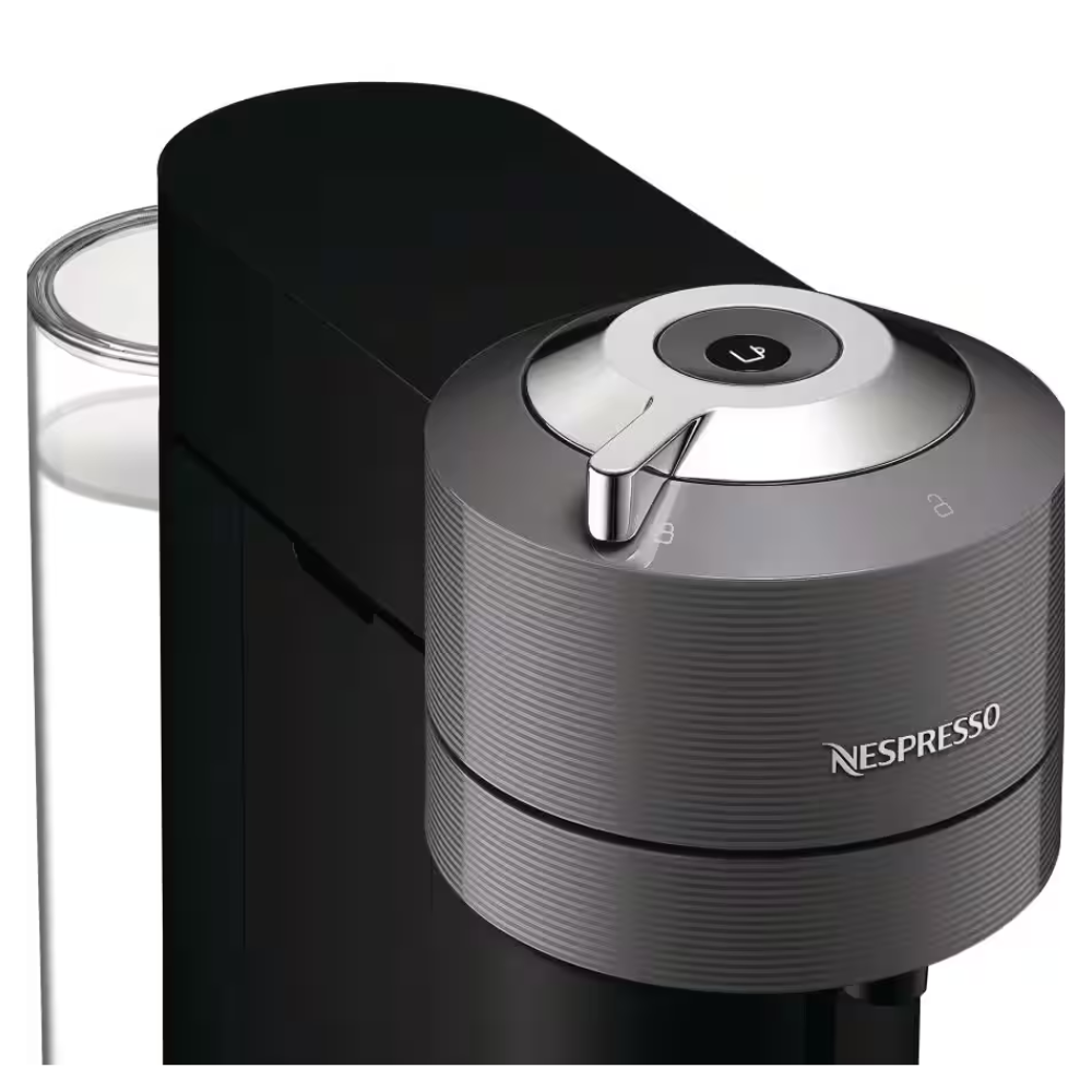 NESPRESSO Vertuo Next dark grey machine top, silver lid and power button