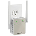 NETGEAR WiFi range extender with two antennas and LED status lights