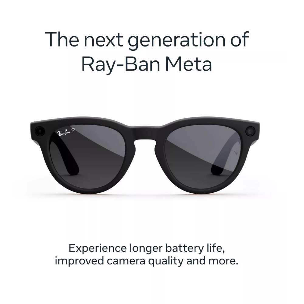 Matte black sunglasses with dark lenses and rounded frame, side temple details.