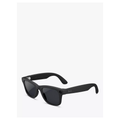 Matte black Wayfarer sunglasses with dark lenses and slim square frame.