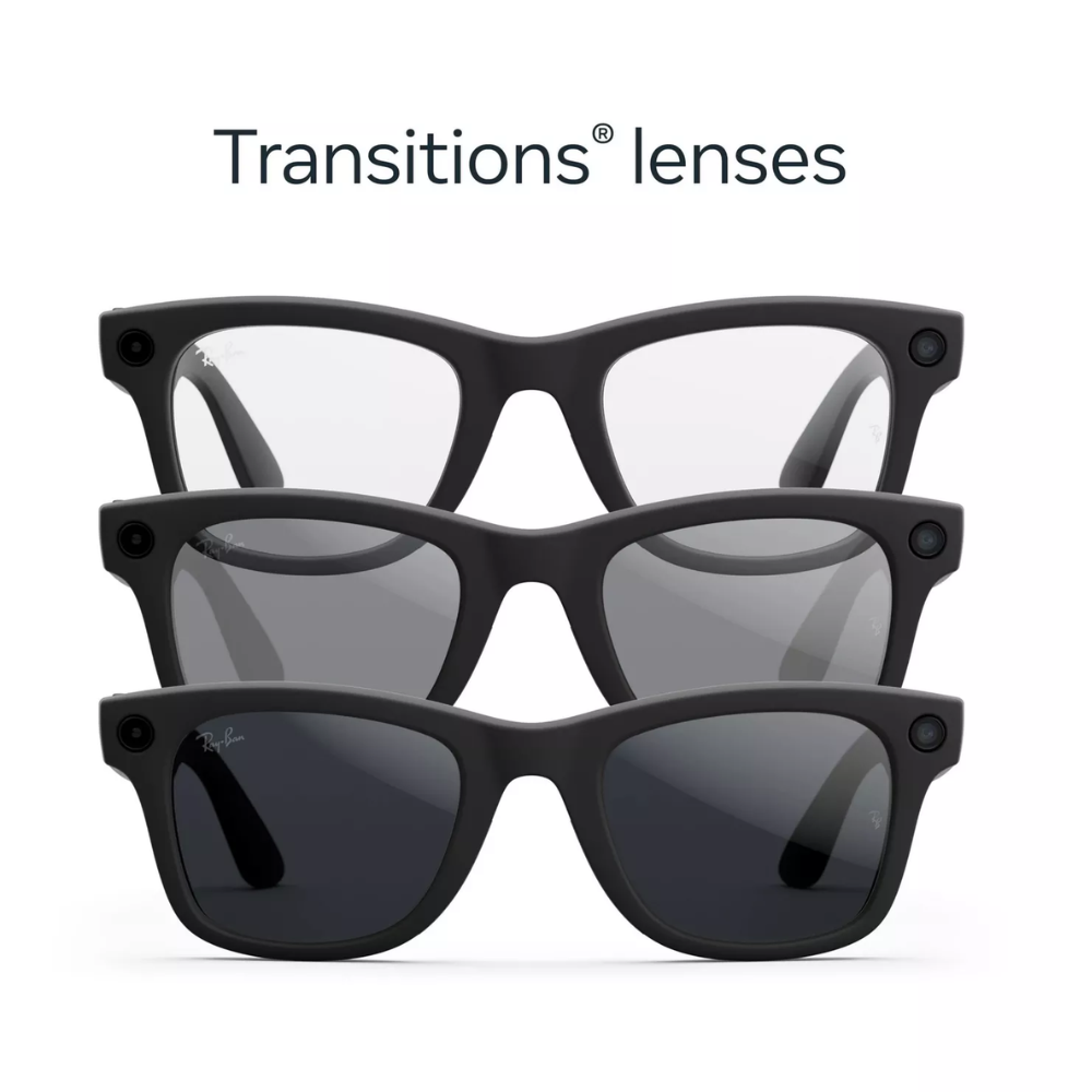 Set of matte black Wayfarer sunglasses stacked, showing dark tinted lenses.