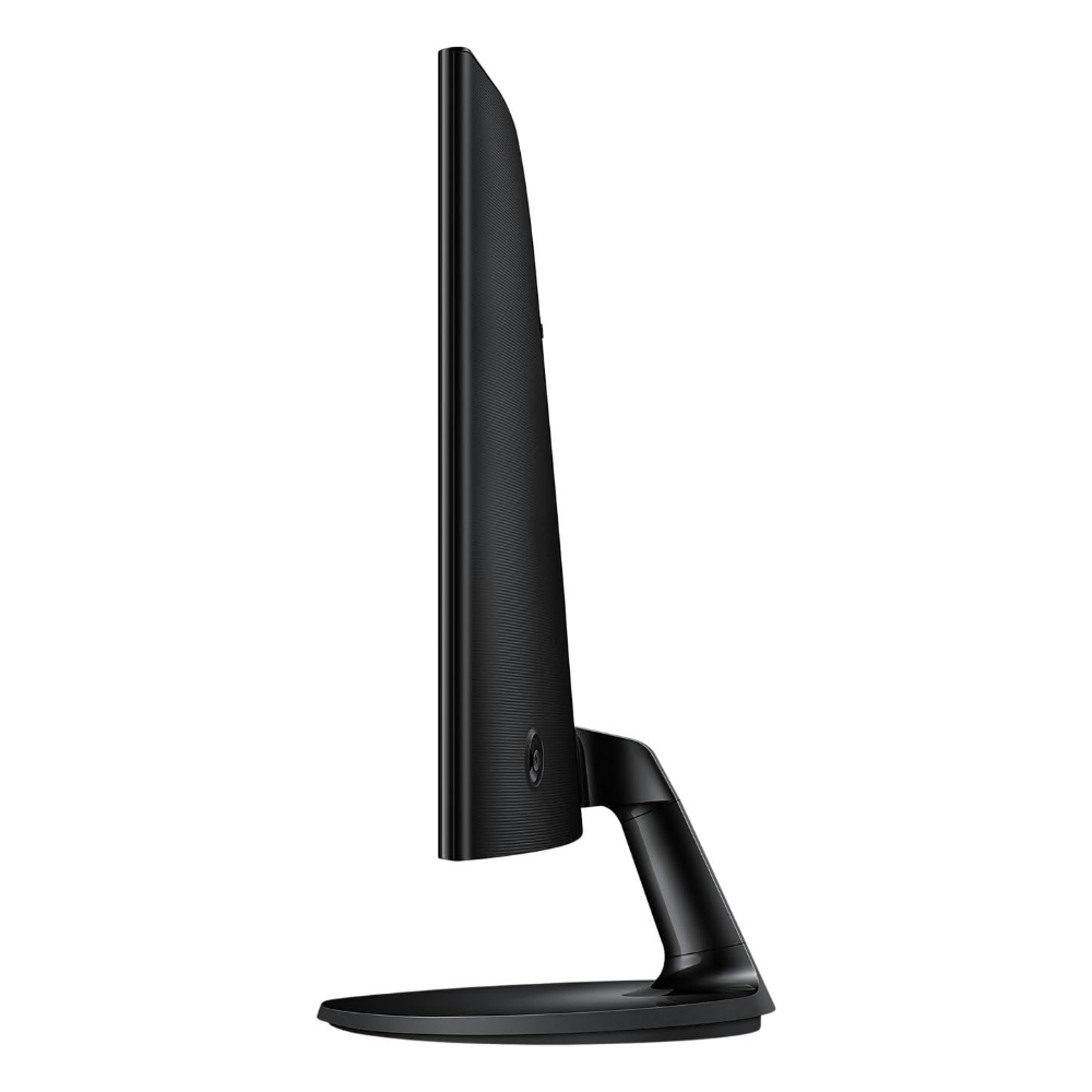 Samsung 24-inch curved monitor side profile, textured black stand