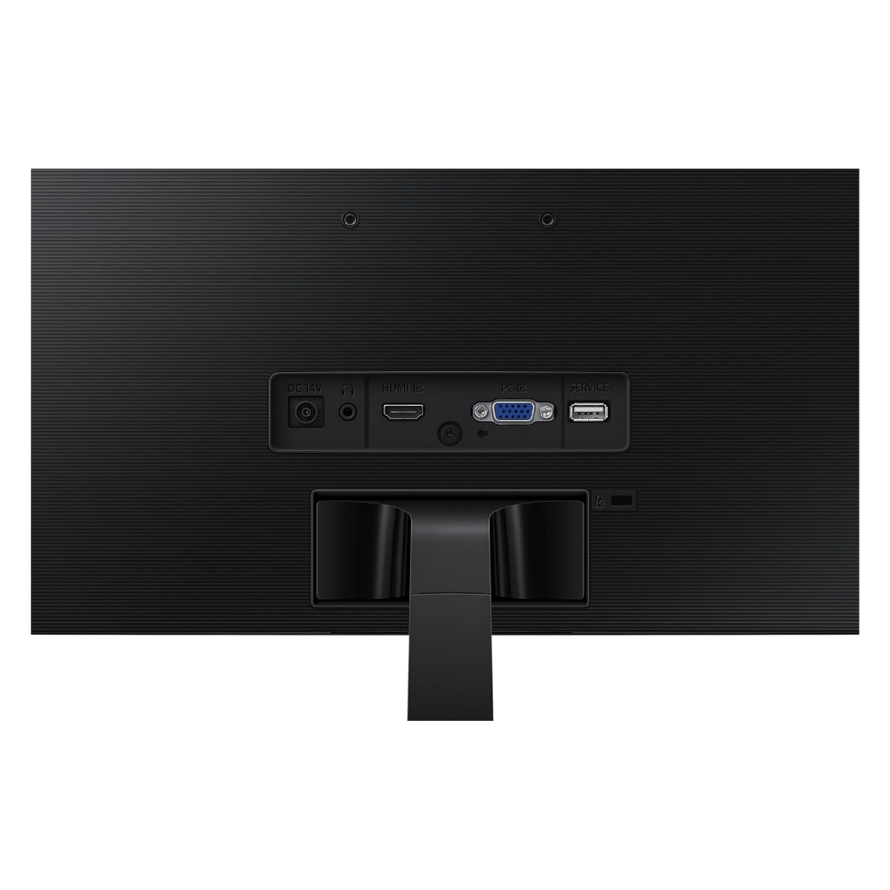 Samsung 24-inch curved monitor back panel with video and USB ports