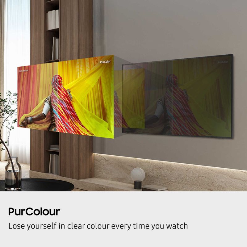32-inch HD Smart TV with bright PurColour split-color display