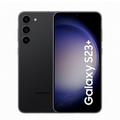 Galaxy S23+ smartphone in black with front display and triple rear cameras
