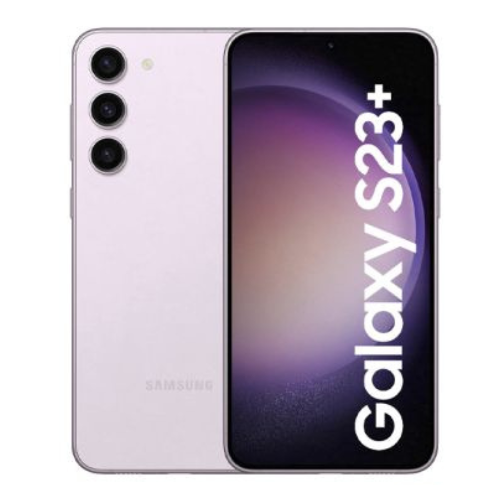 Galaxy S23+ smartphone in pink with front display and triple rear cameras