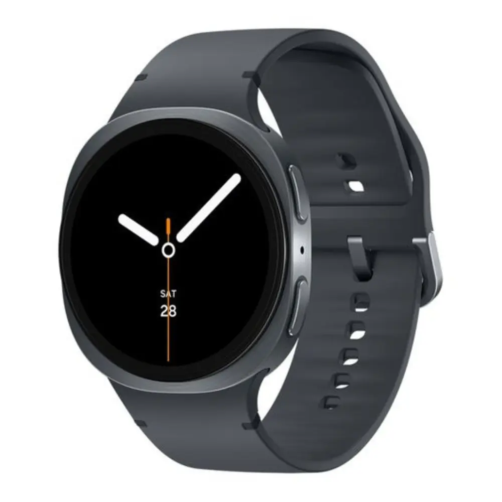 SAMSUNG Galaxy Watch8 smartwatch, graphite 44mm, black dial, black silicone sport band