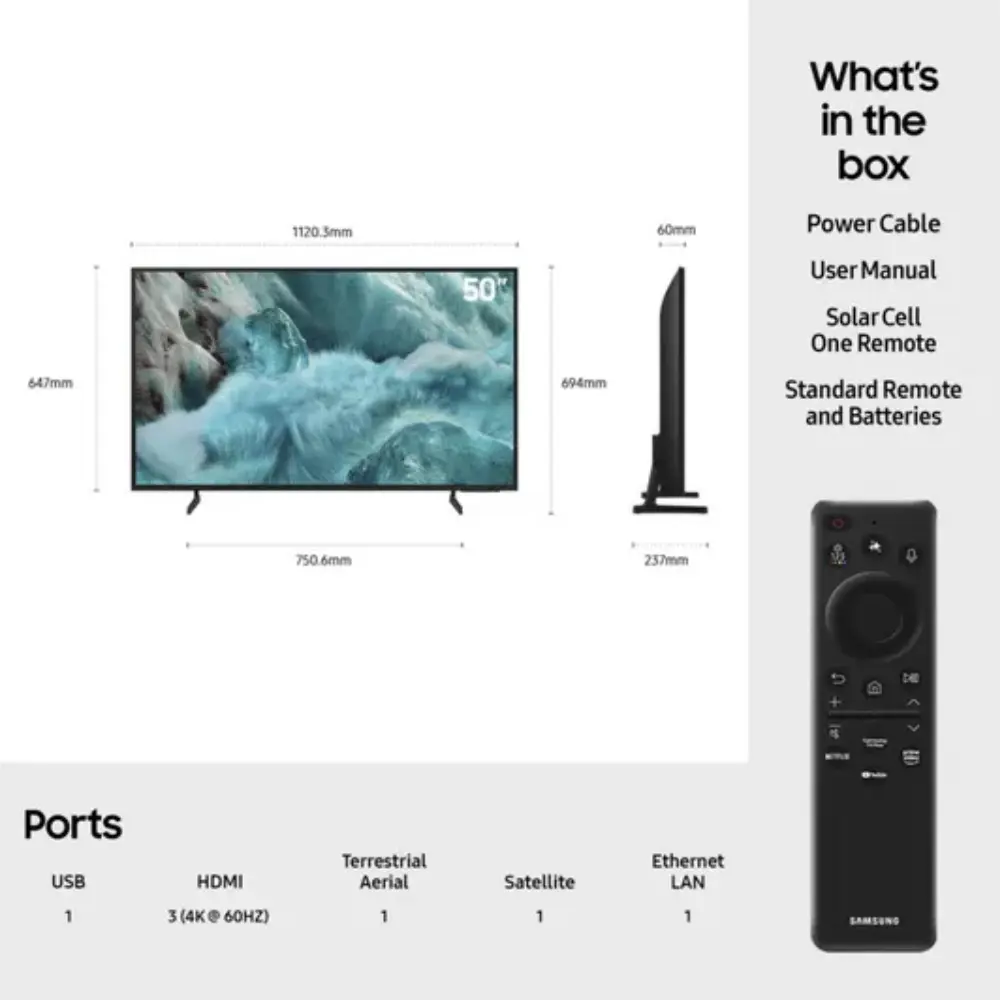 SAMSUNG Q7F 50" QLED 4K Vision AI Smart TV 2025 - QE50Q7F