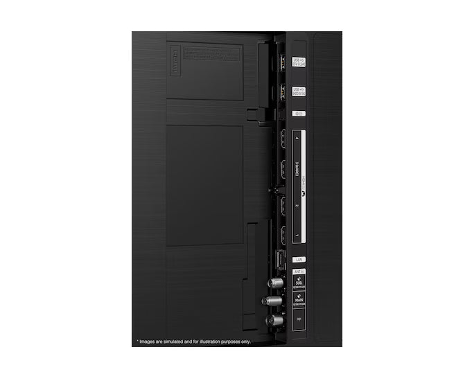 Samsung 65-inch 4K smart TV back inputs panel with multiple connection ports