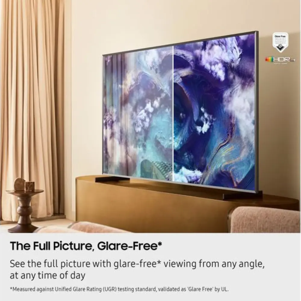 SAMSUNG Neo QLED 8K smart TV on console in living room