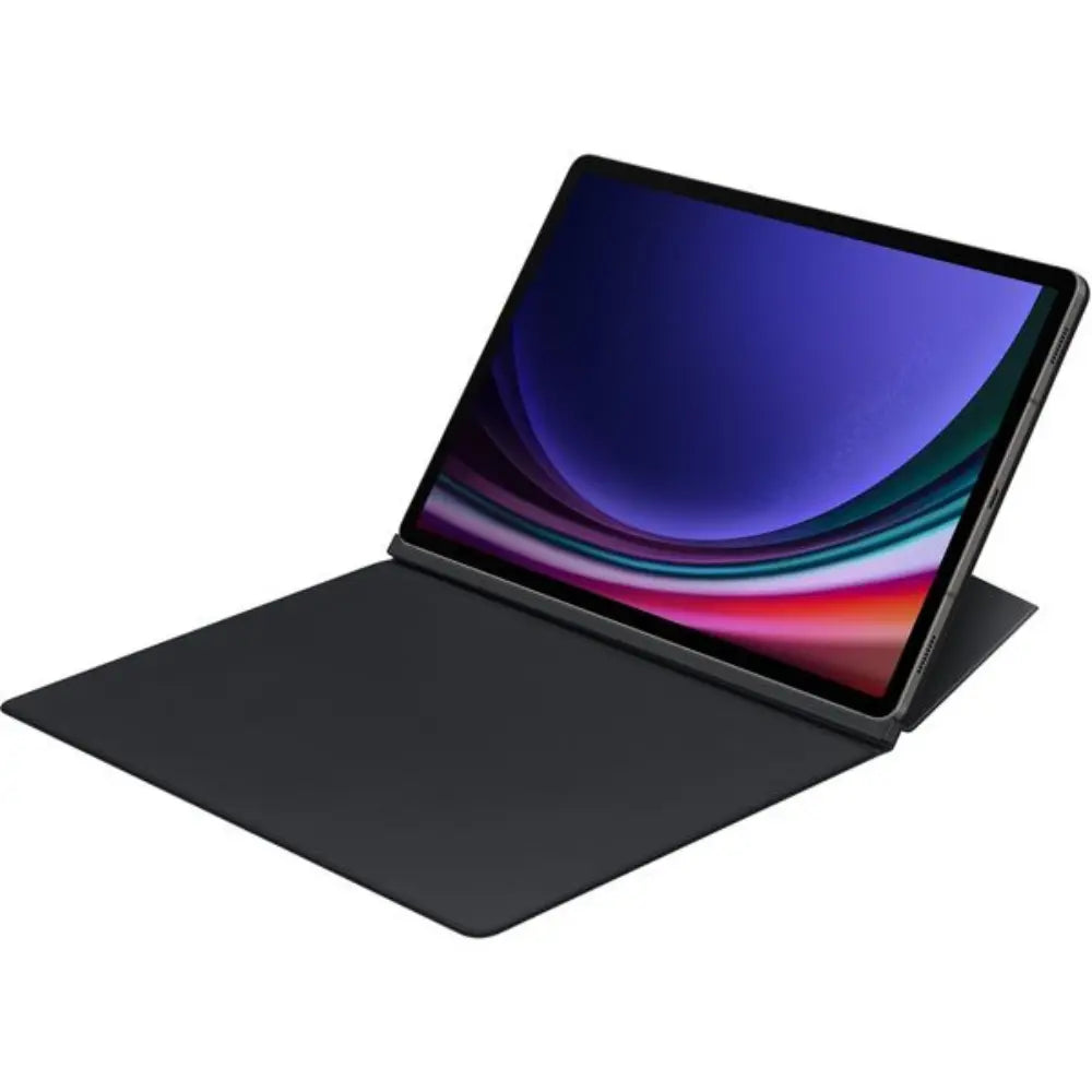 Samsung smart book cover for Tab S9+, open folio stand covering, tablet screen visible