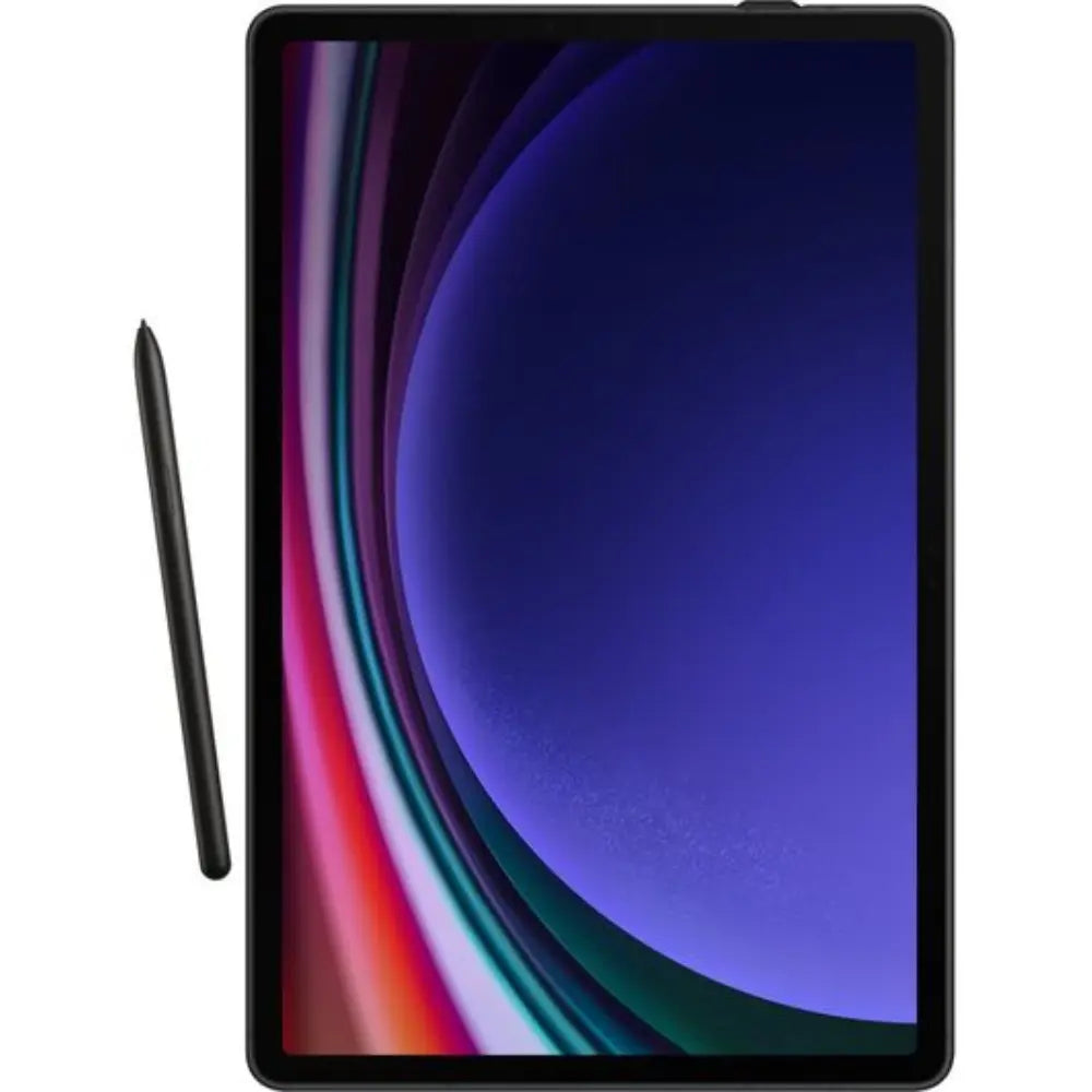 Samsung smart book cover for Tab S9+, tablet in black case with side stylus