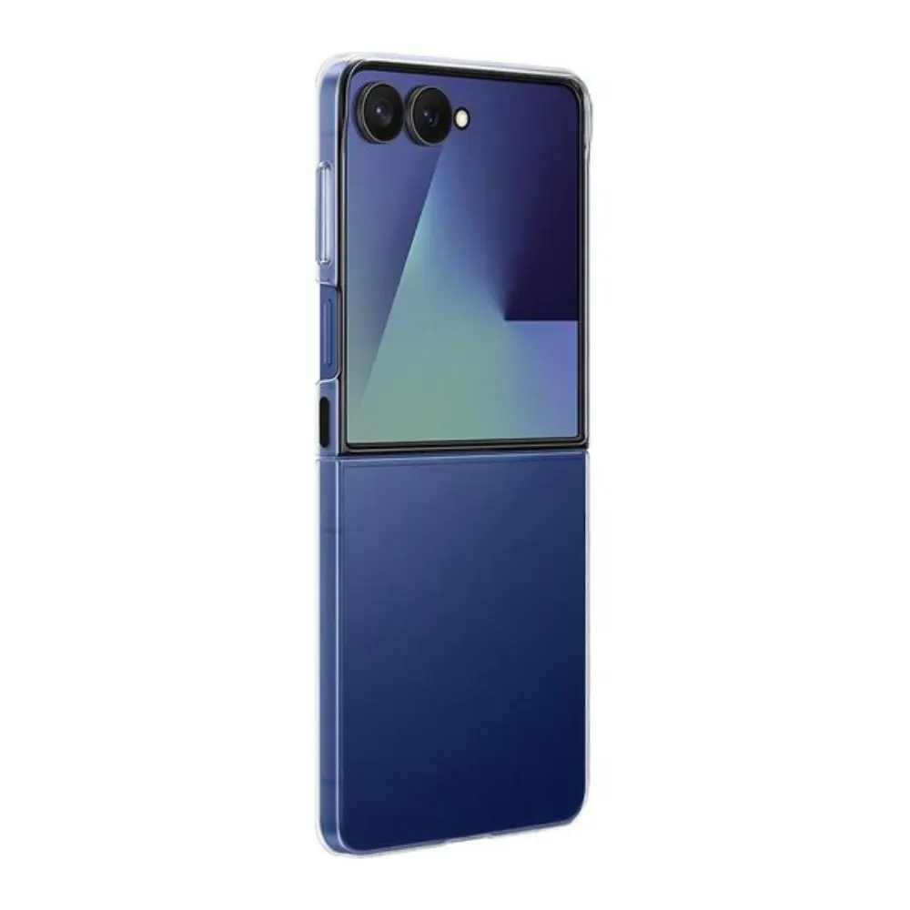Clear protective phone case for foldable handset, camera cutouts and slim sides