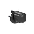 Black 30W USB-C wall charger with Type G 3-pin plug