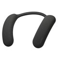 Black U-shaped neckband Bluetooth speaker with textured ear cushions