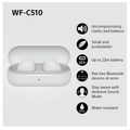 White wireless earbuds with open charging case, two earbud stems visible