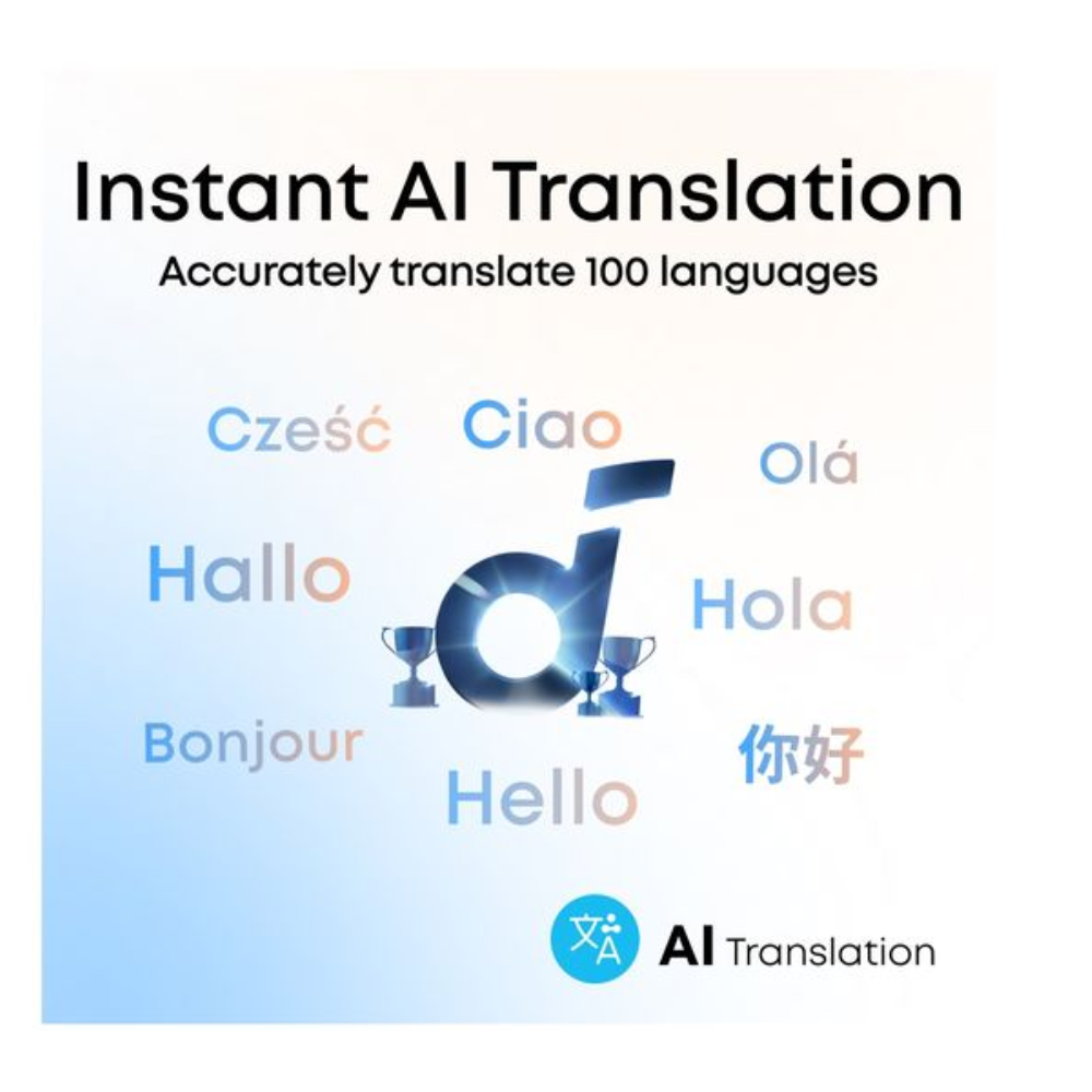 SOUNDCORE Q21i feature graphic: Instant AI Translation for 100 languages