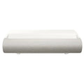 Light gray laser projector with white top vent and front speaker grille
