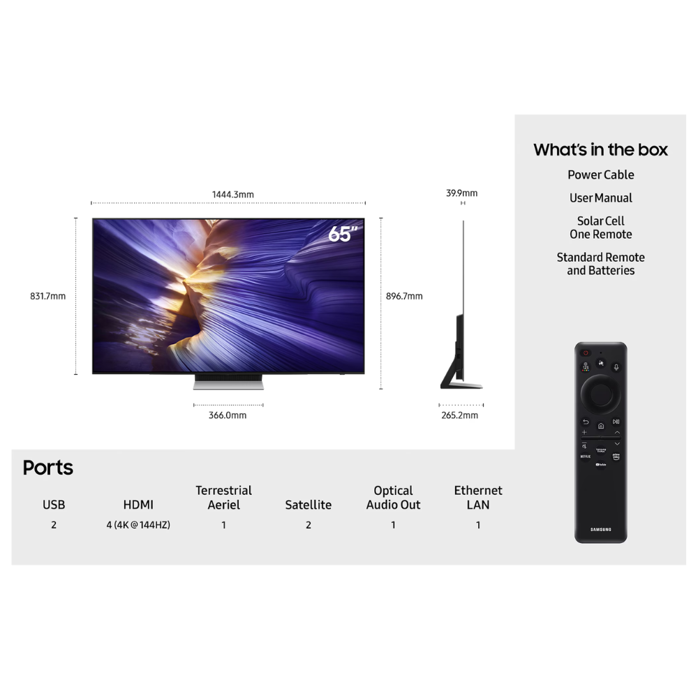 Samsung 65" OLED S90F 4K Vision AI Smart TV QE65S90FATXXU
