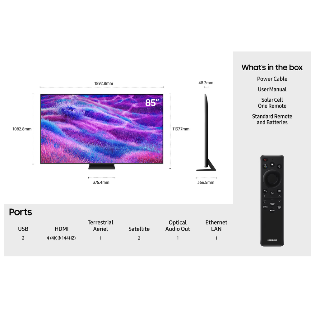 Samsung 85" Neo QLED QN80F 4K Vision AI Smart TV QE85QN80FAUXXU