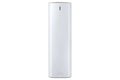 White stick vacuum cleaning station base with top slot and recessed control icons
