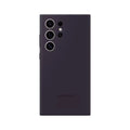 Purple silicone phone case with camera cutouts
