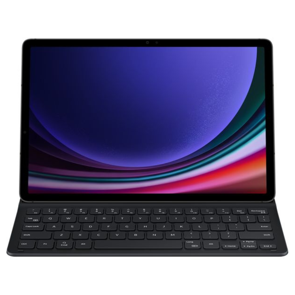 Black slim tablet keyboard case with folio cover