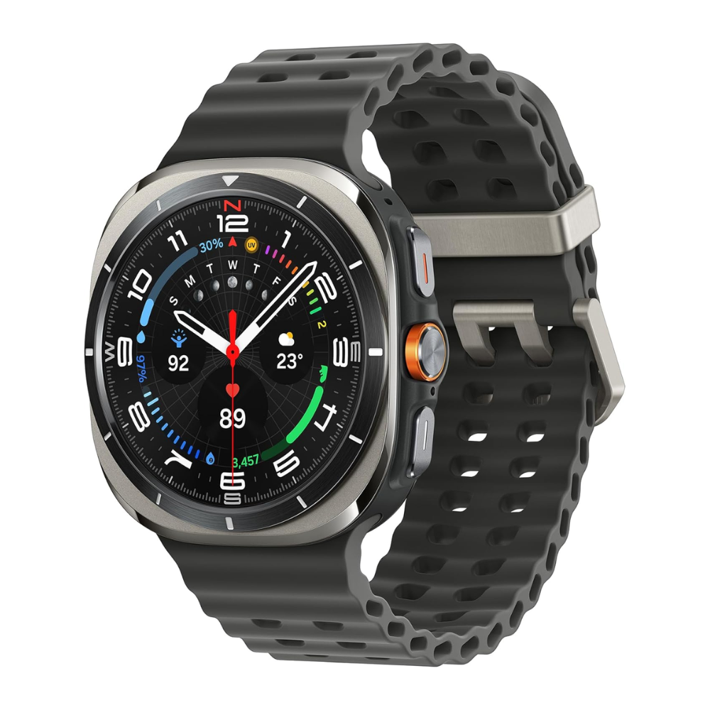 Samsung Galaxy Watch Ultra 47mm LTE smartwatch with black rugged case and sport band