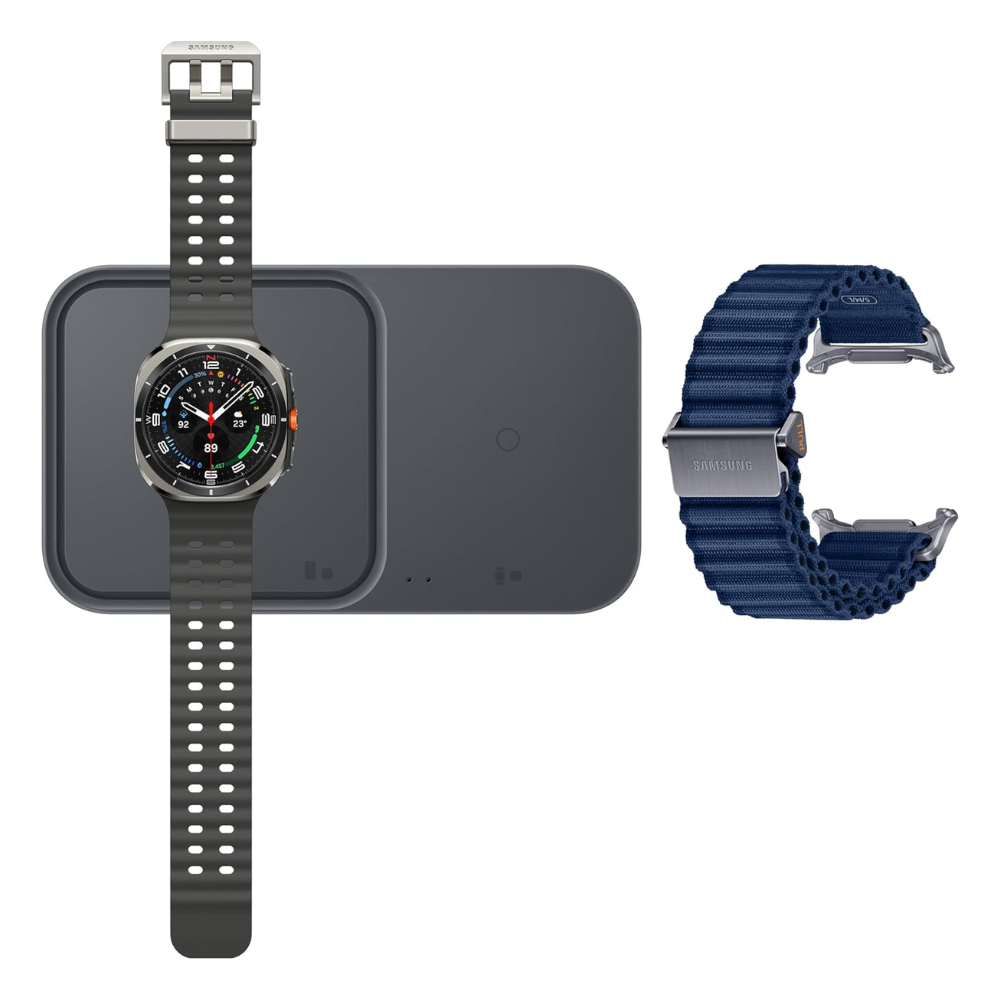 Samsung Galaxy Watch Ultra 47mm LTE smartwatch with dark sport band, clasp visible