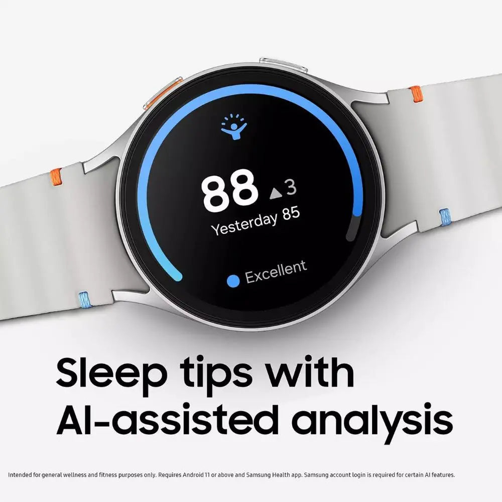 White smartwatch with round screen showing 88, blue ring, and silicone band