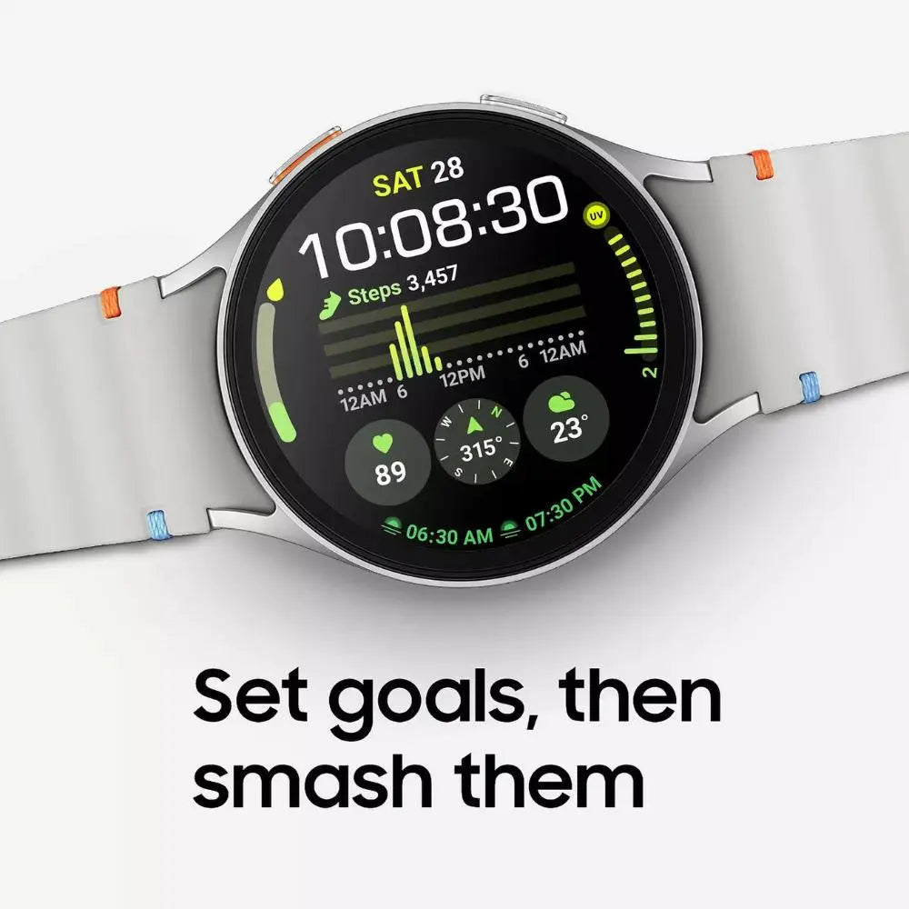 Green smartwatch with round screen showing 10:08:30 and activity charts, silicone strap