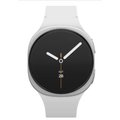 Samsung Galaxy Watch8 40mm with black display and white silicone strap