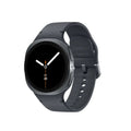 Samsung Galaxy Watch8 smartwatch with black silicone strap, round display