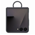 Black silicone phone case with ring handle and dual camera cutouts