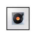 Black music frame wireless smart speaker with screen-style vinyl record artwork