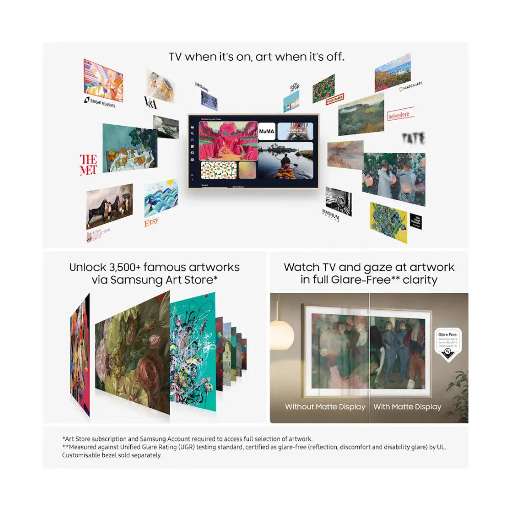 Samsung QE55LS03F 55-inch The Frame QLED AI Smart TV with Art Mode Wall Mount