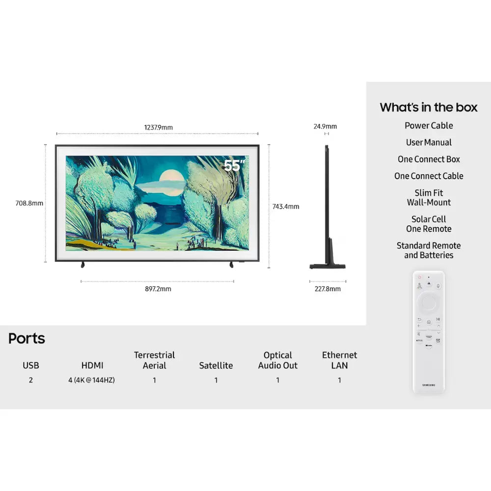 Samsung QE55LS03F 55-inch The Frame QLED AI Smart TV with Art Mode Wall Mount