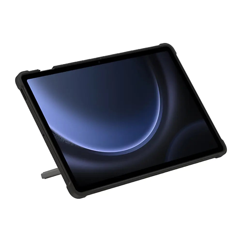 Samsung outdoor protective tablet case holding device on a landscape stand