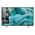 55-inch QLED smart TV with slim black bezel, showing an ocean scene on the screen