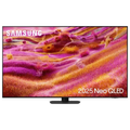 Samsung 55 inch Neo QLED 4K TV with slim stand and vivid landscape screen