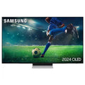 Samsung 55-inch OLED 4K HDR smart TV with screen showing soccer action