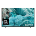 Samsung QLED smart TV with turquoise ocean display and dark bezel