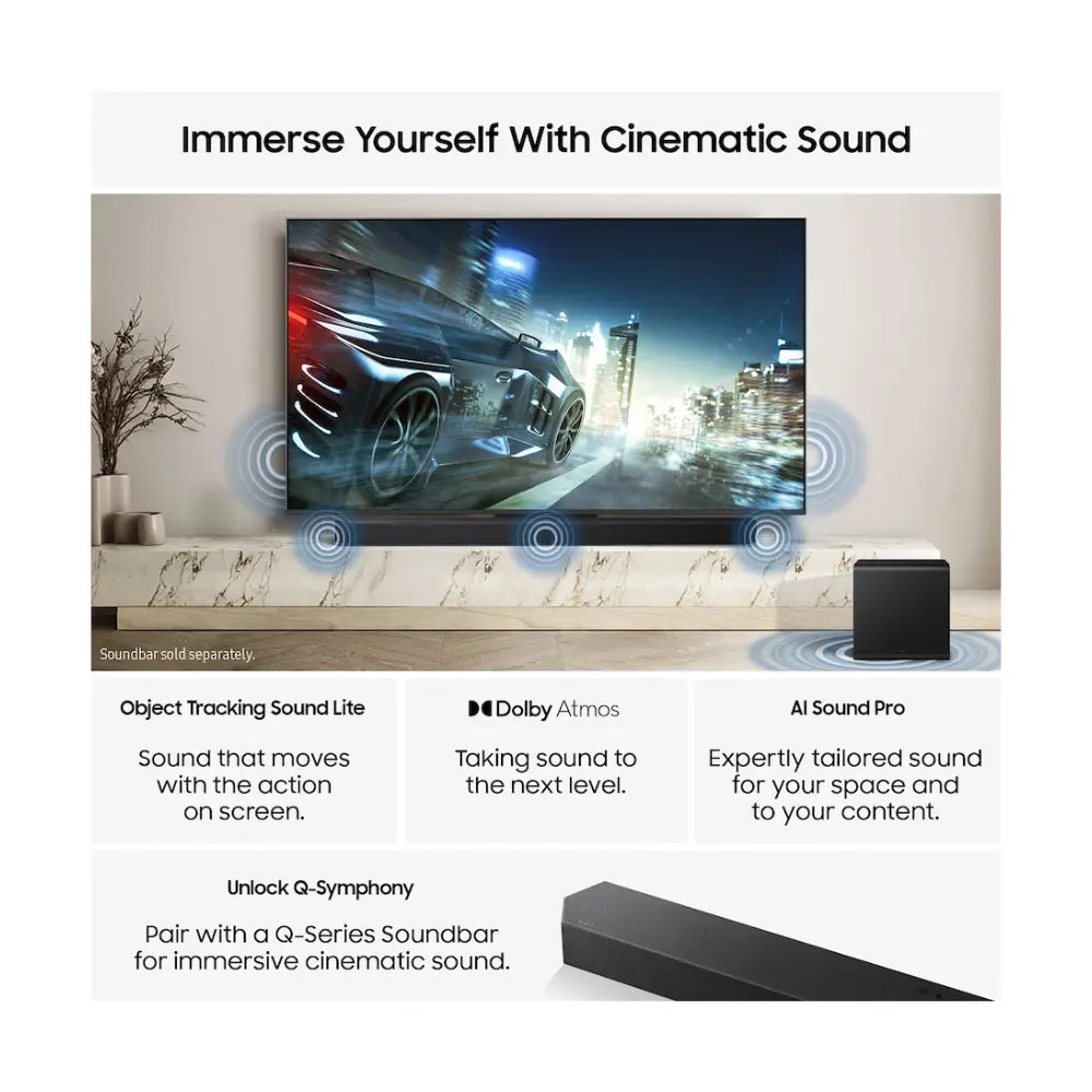 TV cinematic sound infographic with soundbar speaker wave graphics