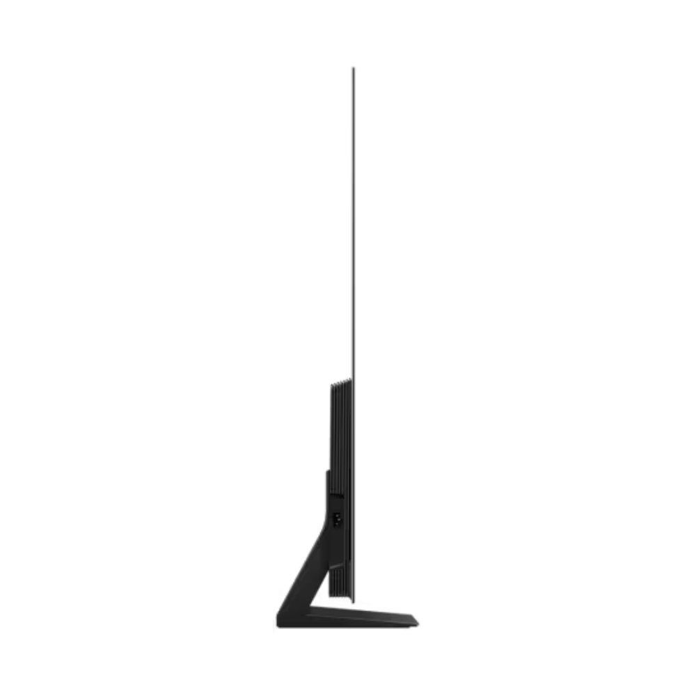 OLED 4K TV side view with slim black stand