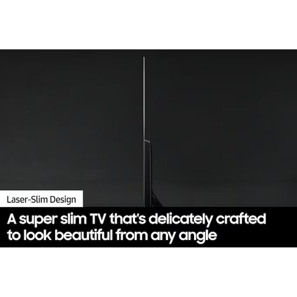 Laser-slim OLED TV with thin profile and narrow stand