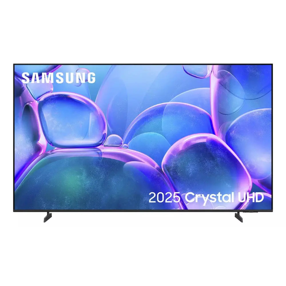 Samsung 65-inch Crystal UHD 4K Smart LED TV with thin bezel and stand