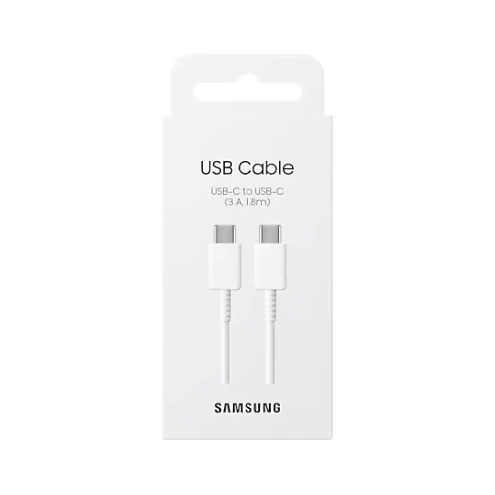 Samsung USB-C to USB-C cable package with two white connectors
