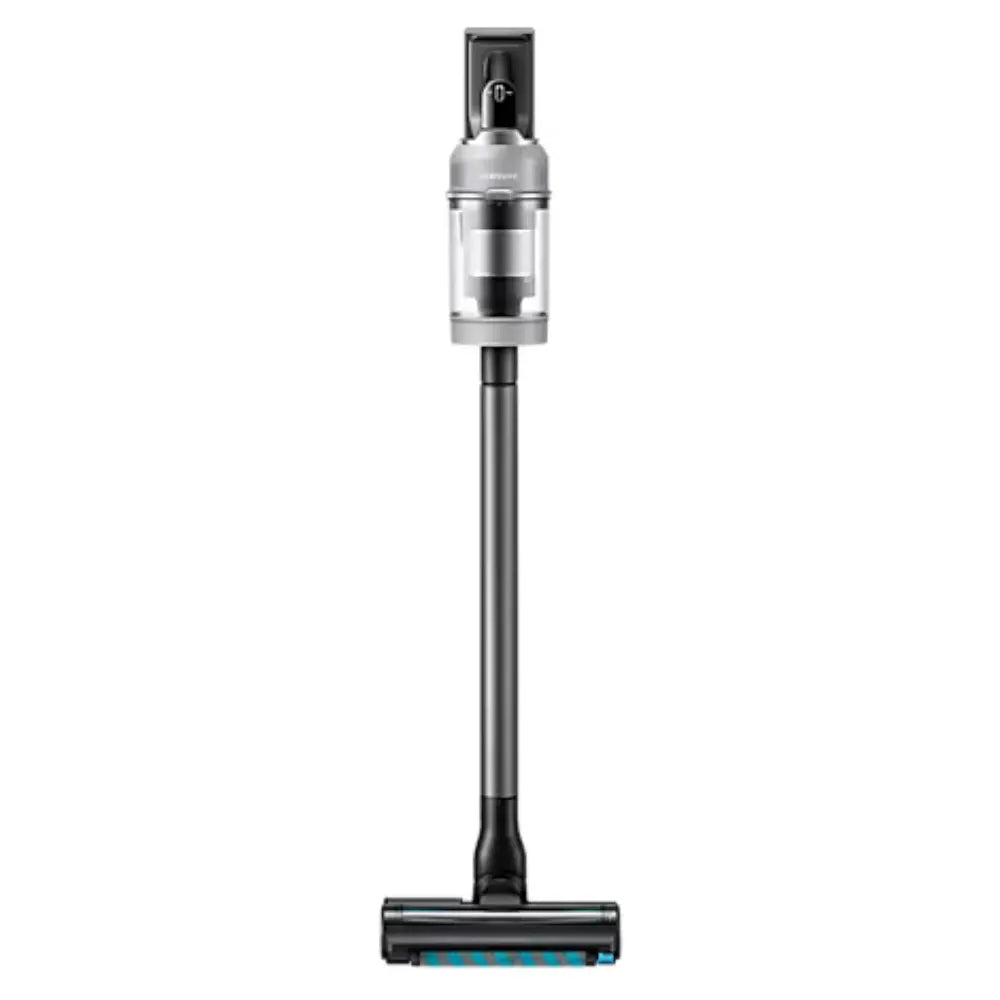 Cordless handheld vacuum with floor nozzle, silver and dark gray