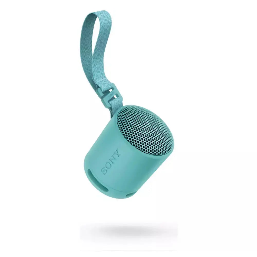 Sony SRS-XB100 portable Bluetooth speaker, blue with carry strap
