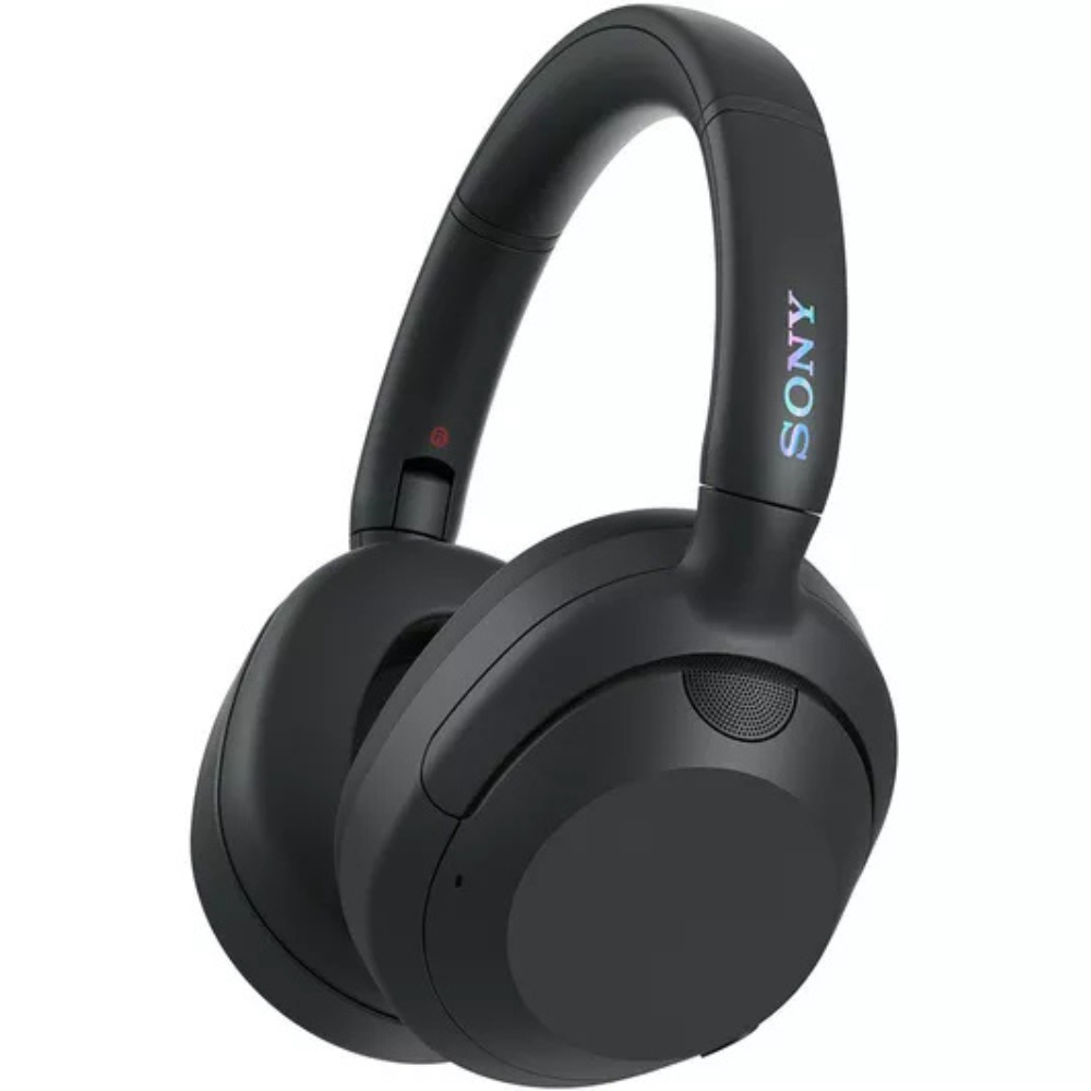 Black over-ear wireless headphones with padded headband and round earcups